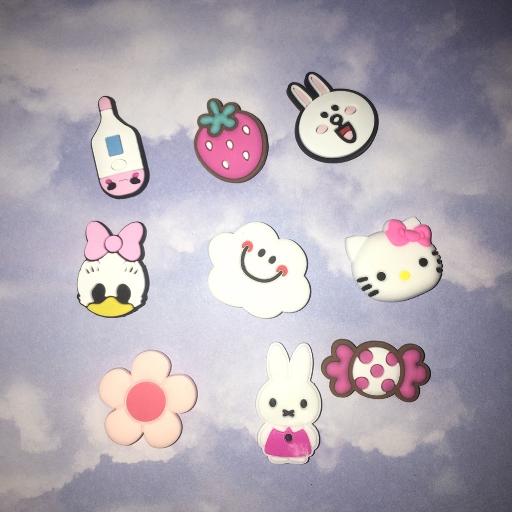 Pretty in Pink 9 Piece Shoe Charms - Decorations- Shoe Accessories